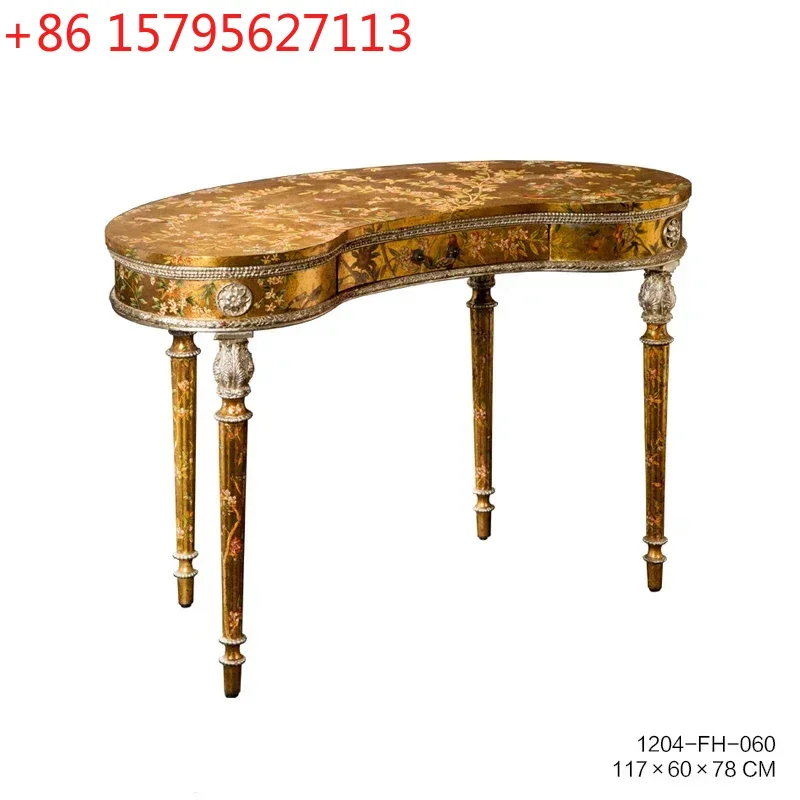 French luxury and beauty gold gold and silver foil solid wood painted flower and bird high-footed entrance platform
French luxury and beauty gold gold and silver foil solid wood painted flower and bird high-footed entrance platform