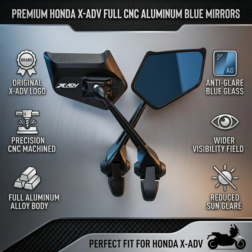 2PCS Universal All-Aluminum Adjustable Folding Motorcycle Mirrors Blue Glass For Honda XADV 750 XADV X ADV 750 XADV750 X-ADV750
2PCS Universal All-Aluminum Adjustable Folding Motorcycle Mirrors Blue Glass For Honda XADV 750 XADV X ADV 750 XADV750 X-ADV750