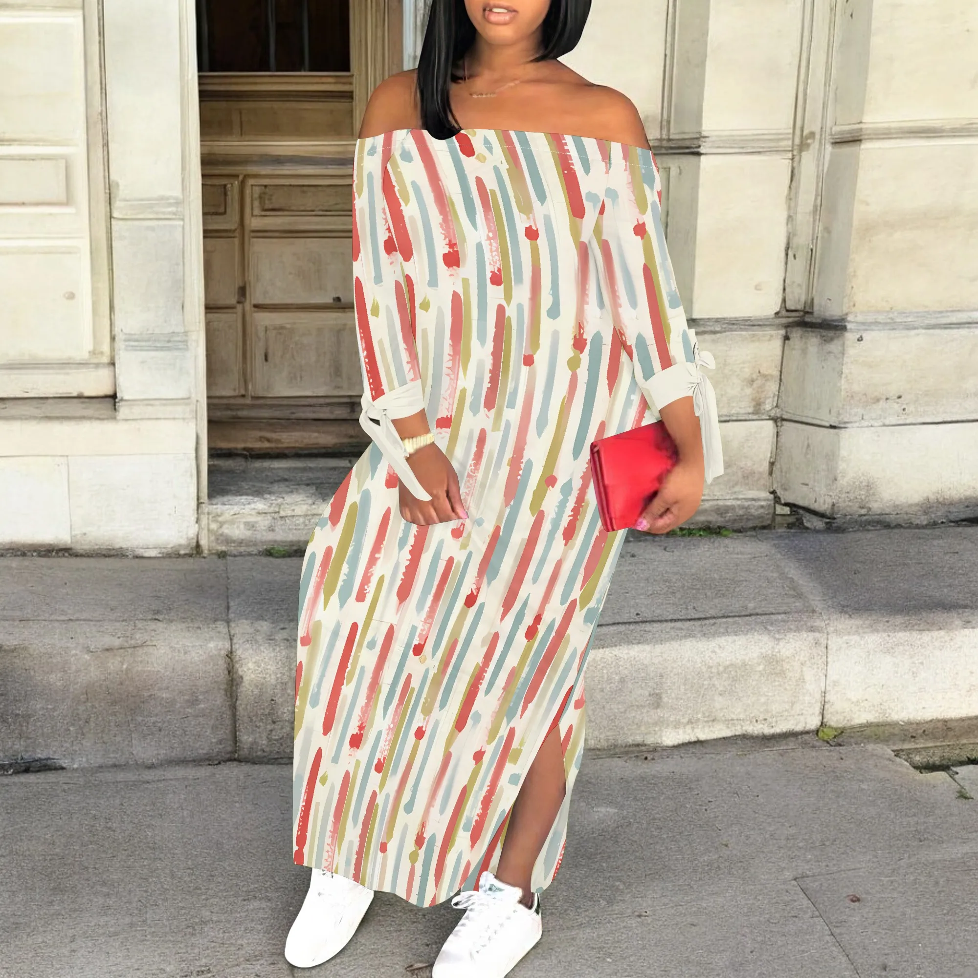 Solid Pink Off Shoulder Maxi Dress Elegant Long Sleeve Bodycon Slim Dress for Women Daily Casual Wear
Solid Pink Off Shoulder Maxi Dress Elegant Long Sleeve Bodycon Slim Dress for Women Daily Casual Wear