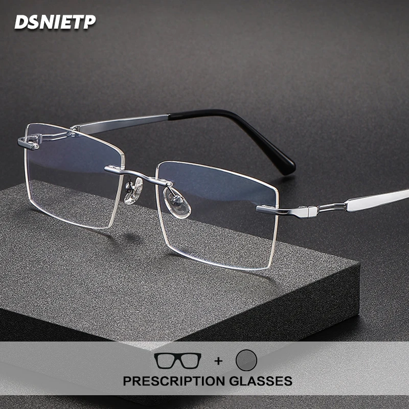 Quality Titanium Frameless Reading Glasses Photochromic Anti Blue Light Rimless Prescription Glasses Frame Multifocal Eyewear 
Quality Titanium Frameless Reading Glasses Photochromic Anti Blue Light Rimless Prescription Glasses Frame Multifocal Eyewear