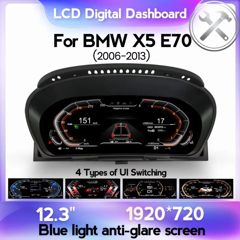 MEKEDE 12.3INCH 4 Core LINUX System Wireless Car‑play HD LCD Dashboard Speedometer Digital Cluster Auto Parts for X5‑E70 2006-
MEKEDE 12.3INCH 4 Core LINUX System Wireless Car‑play HD LCD Dashboard Speedometer Digital Cluster Auto Parts for X5‑E70 2006-