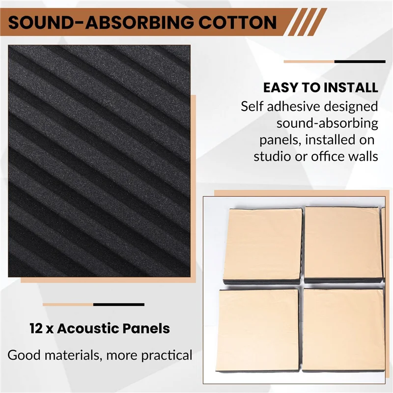 AS98-48 Pack Self-Adhesive Acoustic Panels, Sound Proof Foam Panels, High Density Soundproofing Wall Panels For Home(Black)
AS98-48 Pack Self-Adhesive Acoustic Panels, Sound Proof Foam Panels, High Density Soundproofing Wall Panels For Home(Black)