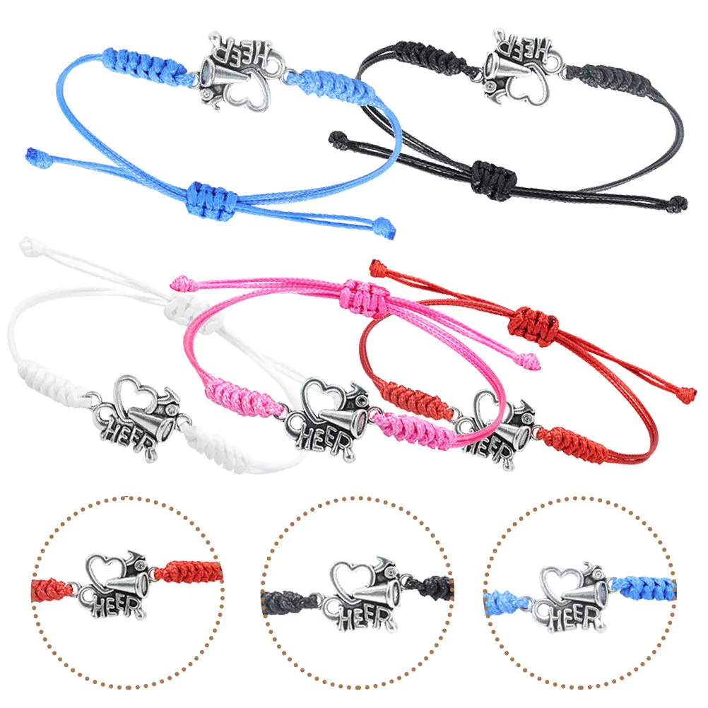 5Pcs Cheer Wrist Bracelets Zinc Alloy Rope Woven Decorative Sports Accessories Perfect Gift Fans Teams Souvenirs for Women Girls
5Pcs Cheer Wrist Bracelets Zinc Alloy Rope Woven Decorative Sports Accessories Perfect Gift Fans Teams Souvenirs for Women Girls