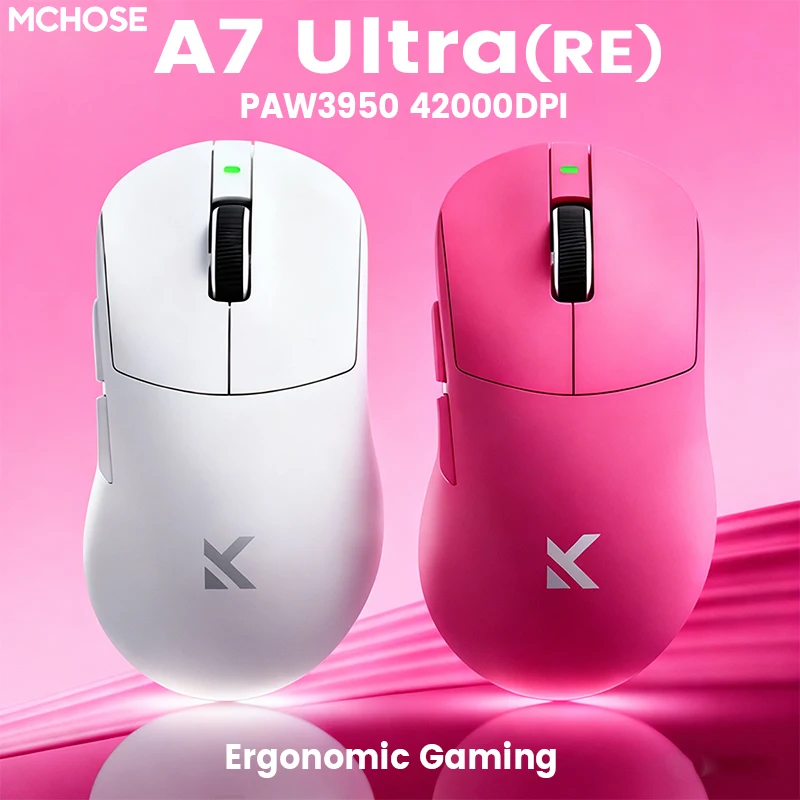 MCHOSE A7 Ultra(RE)Gaming Mouse 8000Hz Polling Rate Ergonomic Design 20000fps 42000DPI 750IPS Super Glide Coating 500mAh Battery
MCHOSE A7 Ultra(RE)Gaming Mouse 8000Hz Polling Rate Ergonomic Design 20000fps 42000DPI 750IPS Super Glide Coating 500mAh Battery