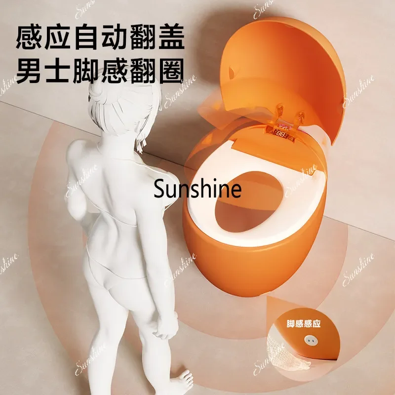 Orange-orange round egg-shaped smart toilet automatic sensor flip, colored eggs
Orange-orange round egg-shaped smart toilet automatic sensor flip, colored eggs