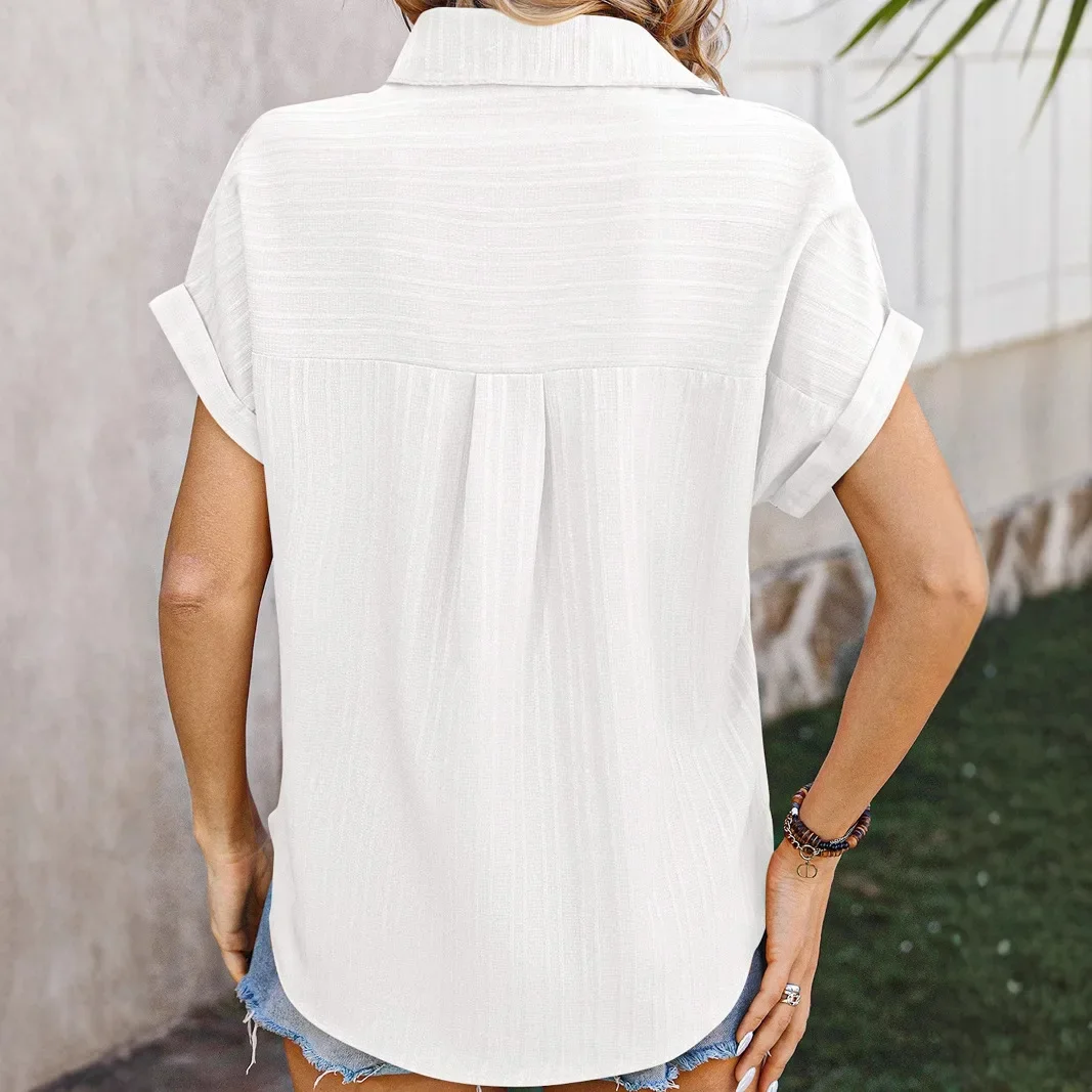 2025 spring and summer new European and American women's clothing women's shoulder-length loose short-sleeved casual shirt women
2025 spring and summer new European and American women's clothing women's shoulder-length loose short-sleeved casual shirt women