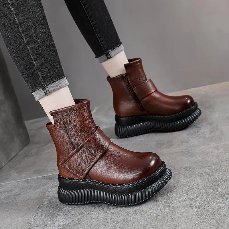 Thick Bottom Boots Chelsea Boots Motorcycle Style Flat Heel Waterproof Leather Short Boot British Style Winter Shoes
Thick Bottom Boots Chelsea Boots Motorcycle Style Flat Heel Waterproof Leather Short Boot British Style Winter Shoes