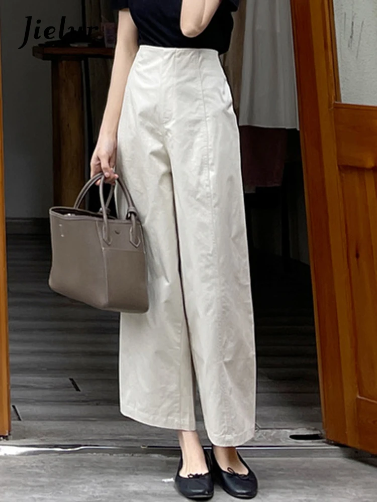 Jielur White High Waist Straight Female Wide Leg Pants Summer Loose Simple Solid Color Casual Office Lady Khaki Women's Pants
Jielur White High Waist Straight Female Wide Leg Pants Summer Loose Simple Solid Color Casual Office Lady Khaki Women's Pants