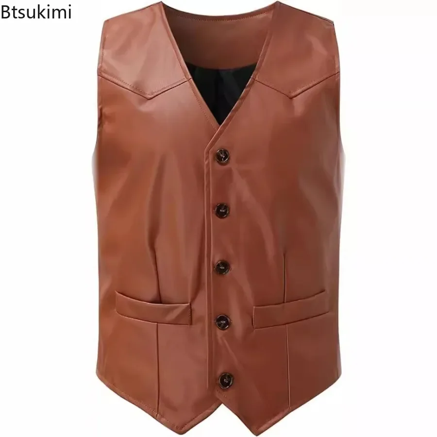 2025 Vintage Solid PU Vest for Men Fashion Single Breasted V Neck Sleeveless Leather Jackets Men Casual Waistcoats Oversized 4XL
2025 Vintage Solid PU Vest for Men Fashion Single Breasted V Neck Sleeveless Leather Jackets Men Casual Waistcoats Oversized 4XL