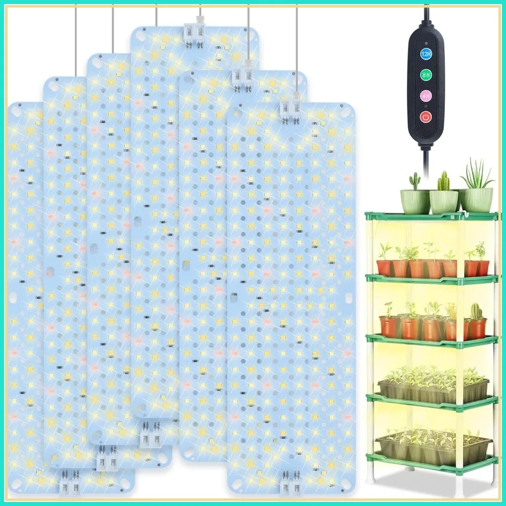 6-Pack 40W Full Spectrum LED Grow Lights with Timer for Indoor Plants, Seed Starting, Vegetables
6-Pack 40W Full Spectrum LED Grow Lights with Timer for Indoor Plants, Seed Starting, Vegetables