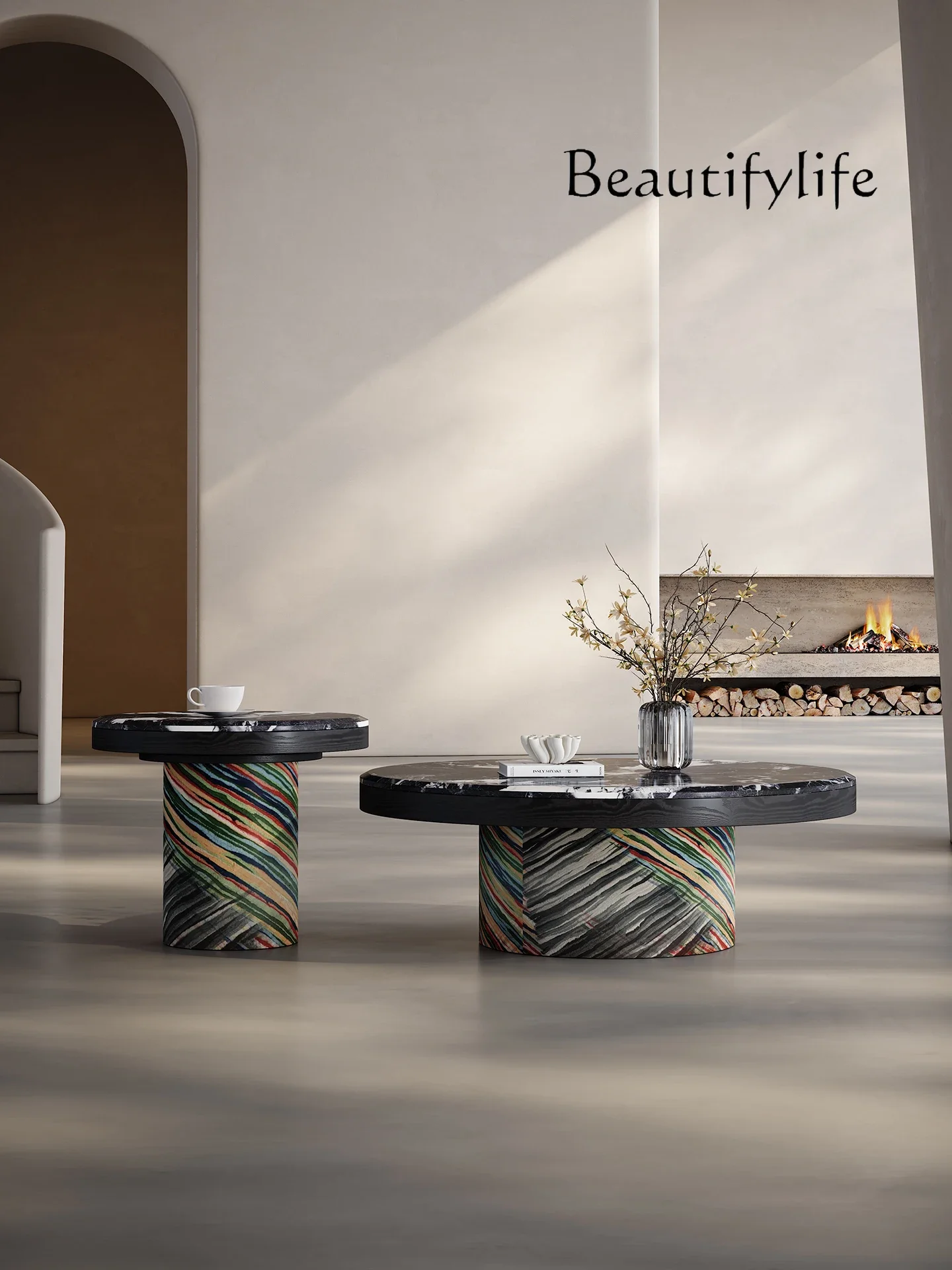 BX Italian Minimalist Black Luxury Stone Round Coffee Table Living Room Home Rainbow Designer Artistic Personality High Sense
BX Italian Minimalist Black Luxury Stone Round Coffee Table Living Room Home Rainbow Designer Artistic Personality High Sense