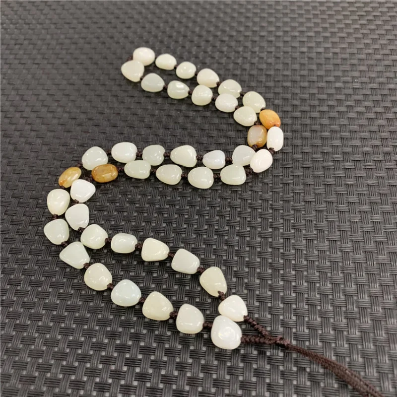 Pendant with Hanging Cord Men and Women, Hotan White Jade Irregular Shape Bead Necklace
Pendant with Hanging Cord Men and Women, Hotan White Jade Irregular Shape Bead Necklace
