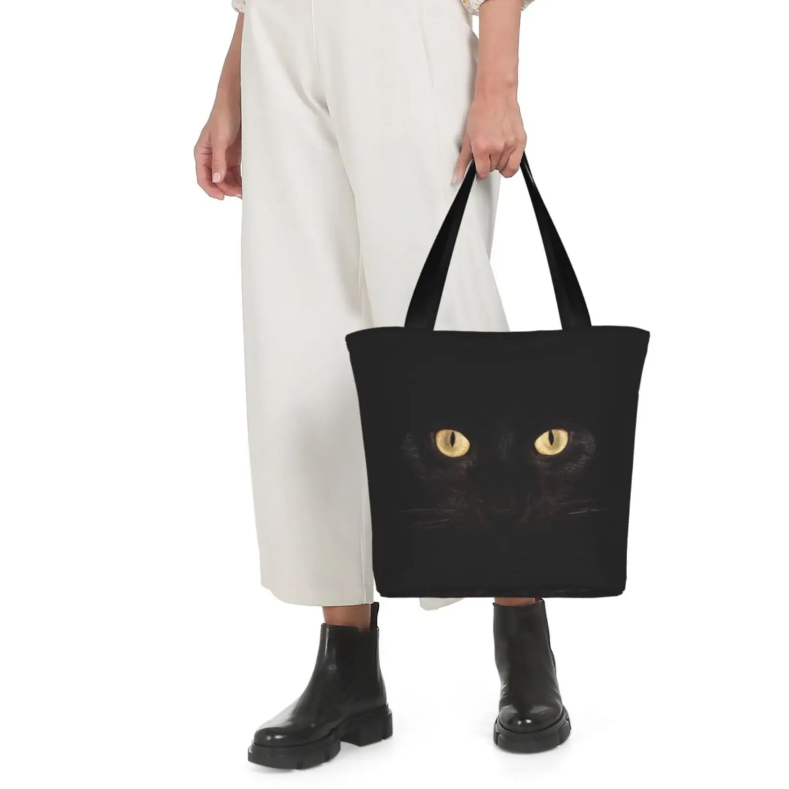 Black Cat Eyes Leopard Tote Bag Single Shoulder Shopping Grocery Bags Oxford Fashion Handbag with Zipper Women Gifts Girls Kids
Black Cat Eyes Leopard Tote Bag Single Shoulder Shopping Grocery Bags Oxford Fashion Handbag with Zipper Women Gifts Girls Kids