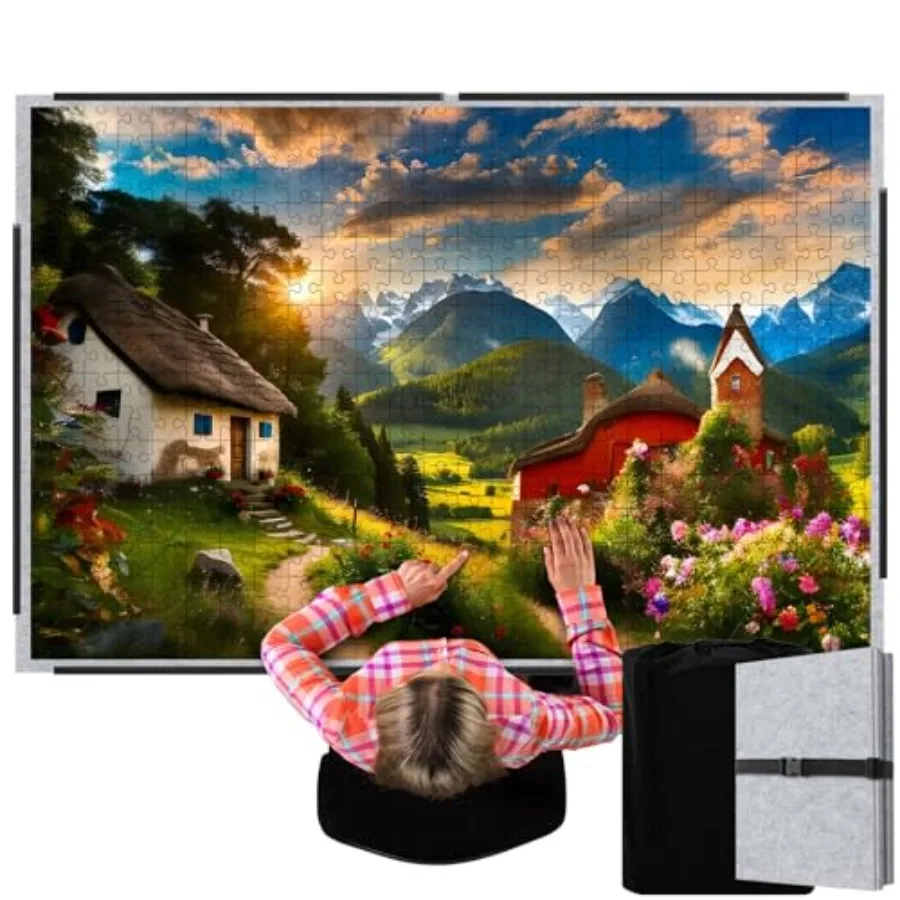 3000 Pieces Folding Felt Jigsaw Puzzle Foldable Board Mat with Non Slip Surface Puzzle Mat 55" x 37" Extra Large Portable Jigsa
3000 Pieces Folding Felt Jigsaw Puzzle Foldable Board Mat with Non Slip Surface Puzzle Mat 55" x 37" Extra Large Portable Jigsa