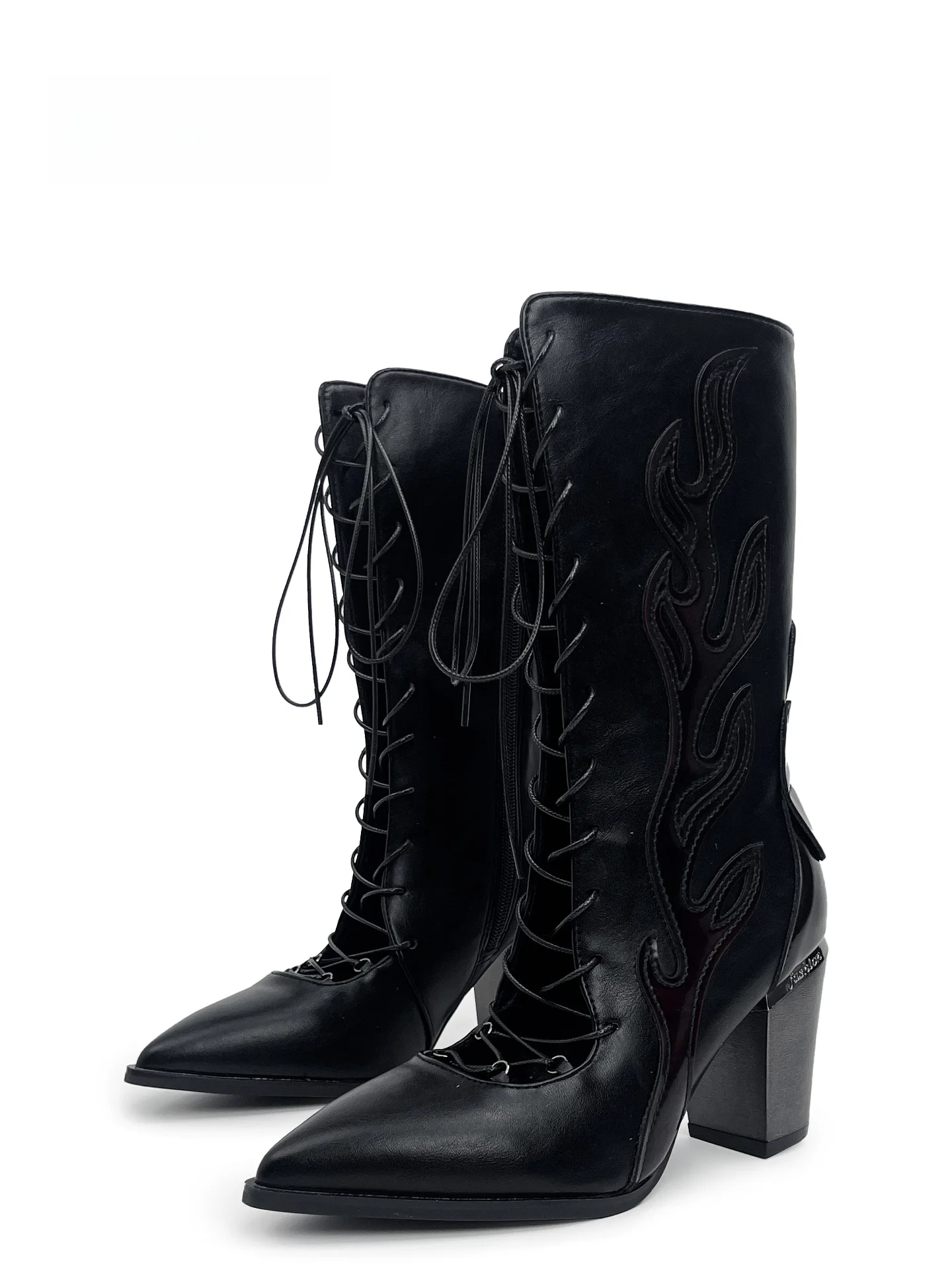 MibVias Punk Stitching Western Women's Boots Mid-Calf Fire Flame Embroidery High Heel Sharp Point Knight Boots Summer Fashion
MibVias Punk Stitching Western Women's Boots Mid-Calf Fire Flame Embroidery High Heel Sharp Point Knight Boots Summer Fashion