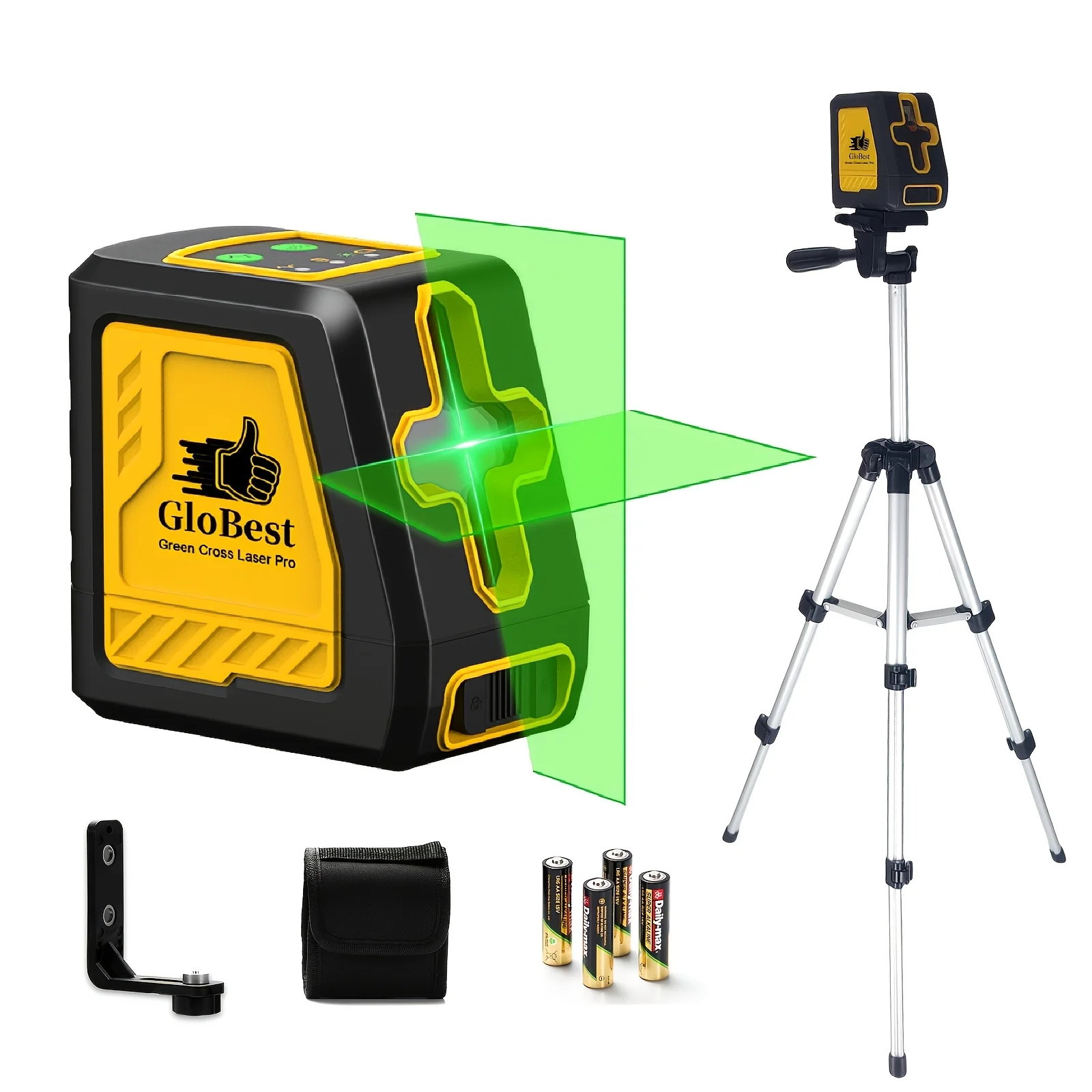 Professional Self-Leveling Laser Level with Green Beam & Cross Line - 100ft/30m Range, Magnetic Base, Pulse Mode, Manual/ Level Tool for, DIY, Ceiling/ - Compatible with laser detectors (AA Not