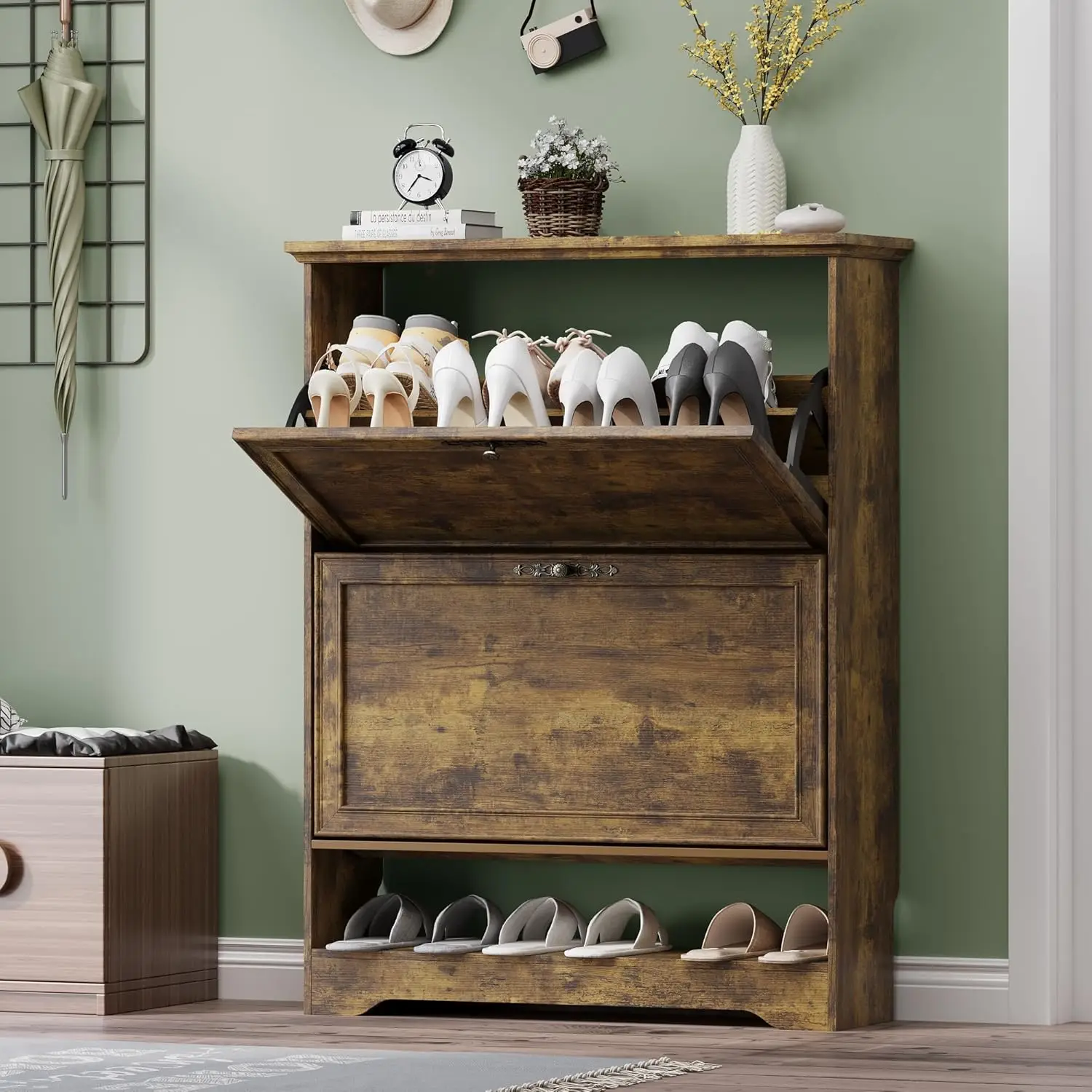Slim Adjustable Wooden Shoe Cabinet Storage Organizer for Entryway Closet Foyer Hallway Small Spaces, Customized
Slim Adjustable Wooden Shoe Cabinet Storage Organizer for Entryway Closet Foyer Hallway Small Spaces, Customized