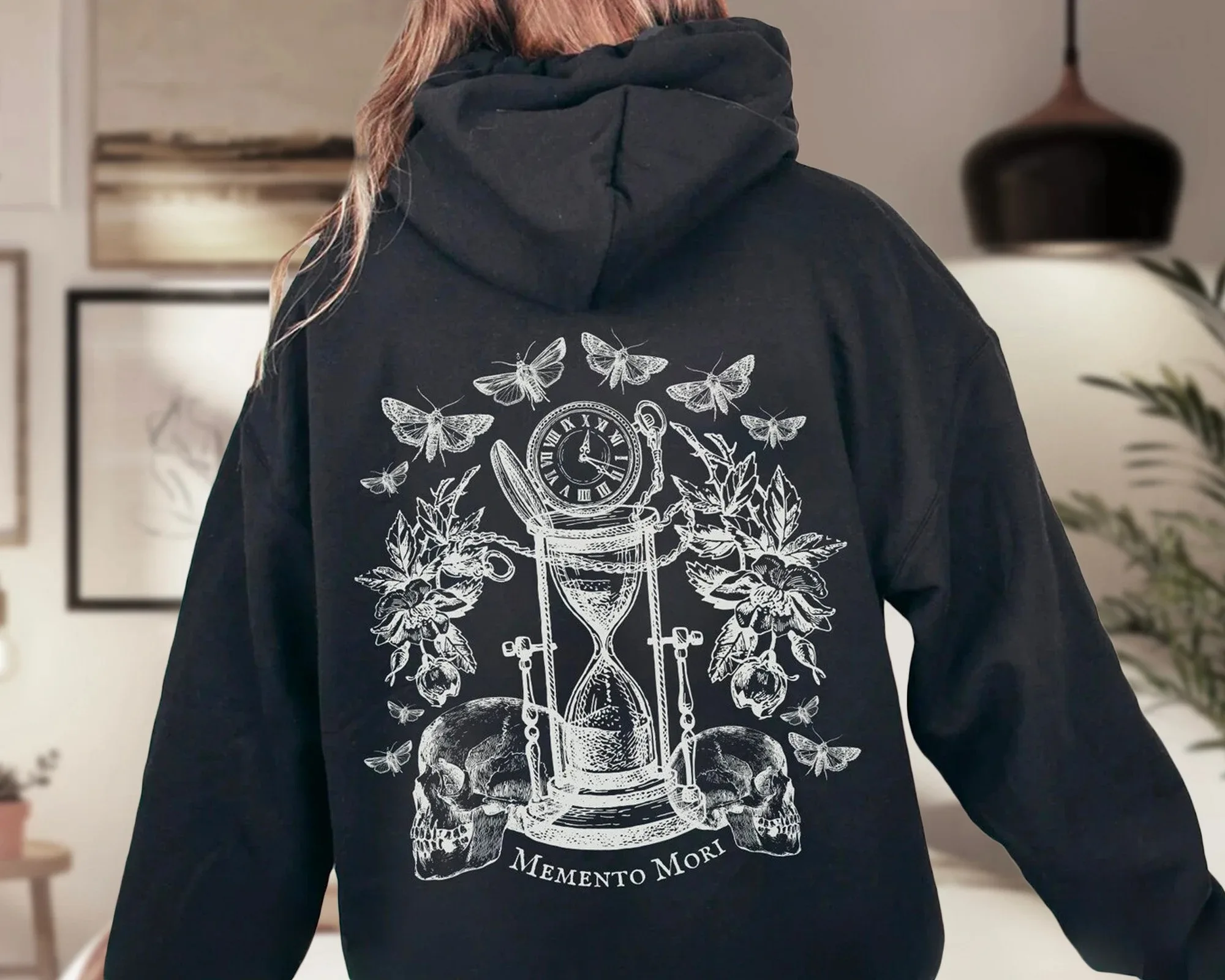 Autumn and Winter Style Dark Art "Memento Mori" Cotton Hoodie Illustrations of Hourglasses, Skulls, and Butterflies Offers
Autumn and Winter Style Dark Art "Memento Mori" Cotton Hoodie Illustrations of Hourglasses, Skulls, and Butterflies Offers