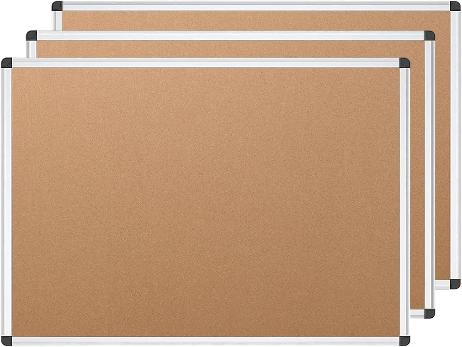48x24 Inch Cork Notice Board, 3 Pack, Silver Aluminium Frame
48x24 Inch Cork Notice Board, 3 Pack, Silver Aluminium Frame