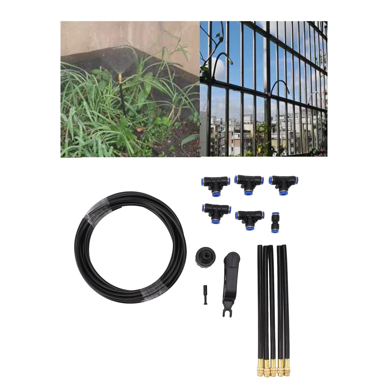 5-Head 360° Adjustable Mist & Spray Irrigation Kit, 5m Durable PE Hose, for Gardens & Pool Cooling
5-Head 360° Adjustable Mist & Spray Irrigation Kit, 5m Durable PE Hose, for Gardens & Pool Cooling