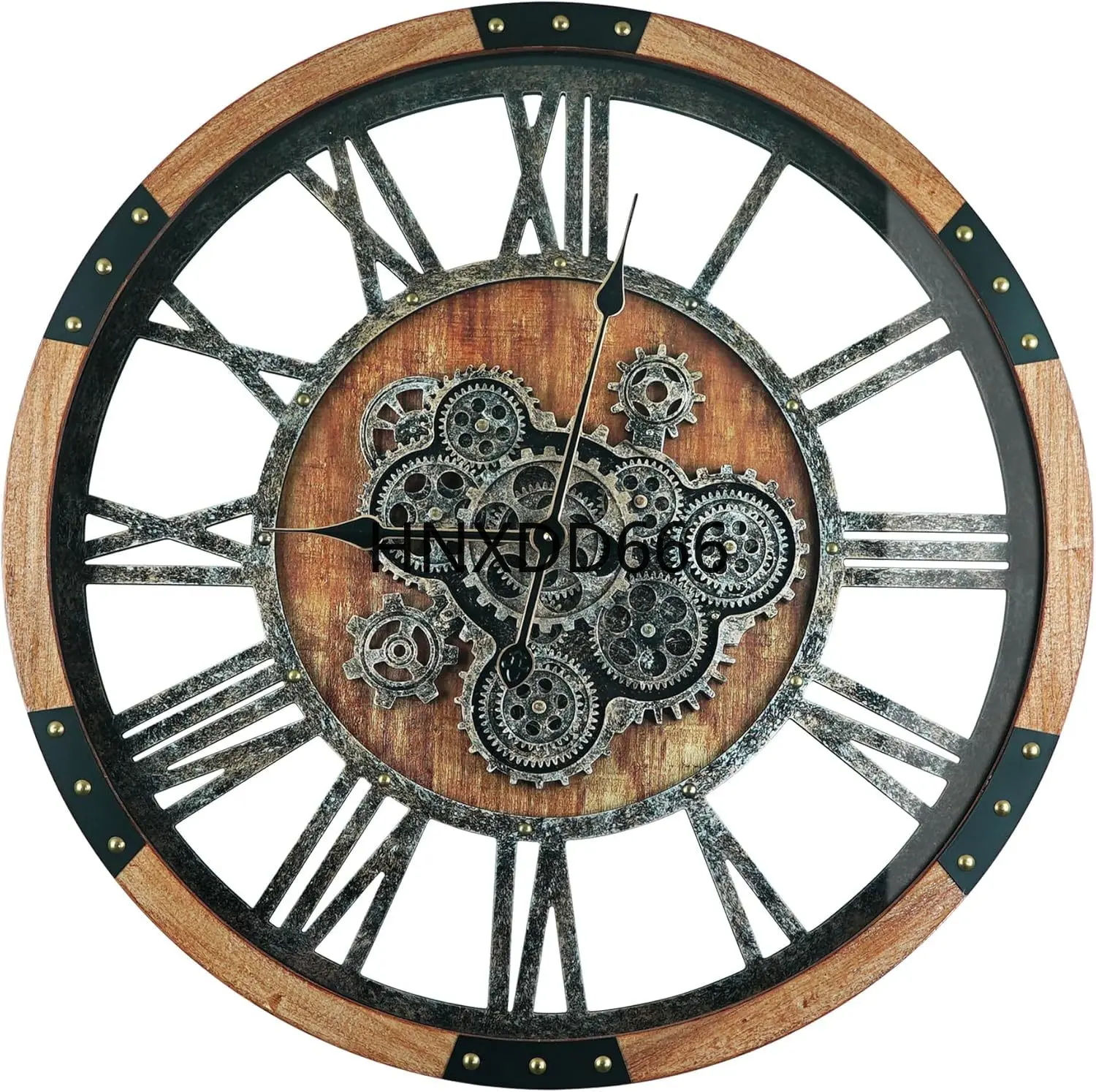 27 inch Large Real Moving Gears Wall Clock with Toughened Glass Cover, Oversized Vintage Solid Wood Farmhouse Clock
27 inch Large Real Moving Gears Wall Clock with Toughened Glass Cover, Oversized Vintage Solid Wood Farmhouse Clock