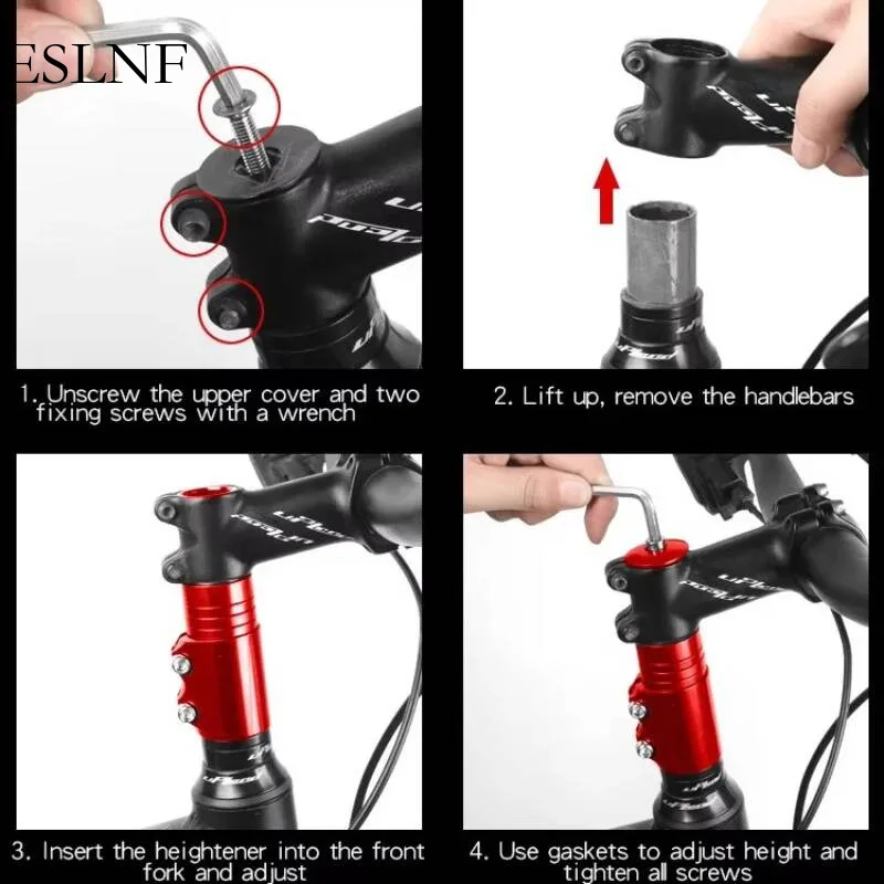 ESLNF Wholesales Aluminium Alloy Bike Head Up Adapter Handlebar Riser Adaptor Mtb Fork Stem Extender Bicycle Accessories
ESLNF Wholesales Aluminium Alloy Bike Head Up Adapter Handlebar Riser Adaptor Mtb Fork Stem Extender Bicycle Accessories