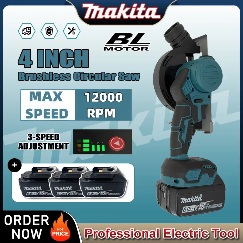 Makita 4 Inch Brushless Angle Grinder 3 Speed Cutting Metal GrinderCordless Mini CUT OFF Tool Hight Power Tool For 18V Battery
Makita 4 Inch Brushless Angle Grinder 3 Speed Cutting Metal GrinderCordless Mini CUT OFF Tool Hight Power Tool For 18V Battery