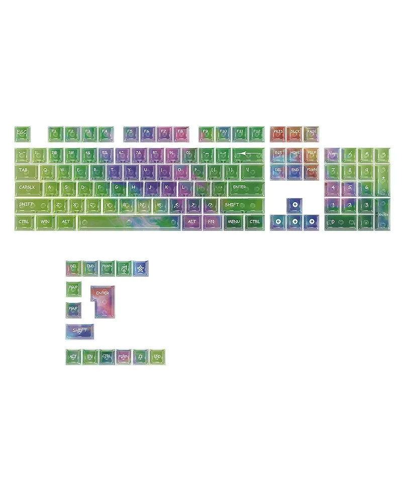 Keycap PC transparent 119 small full set of original Roland green jade mechanical keyboard
Keycap PC transparent 119 small full set of original Roland green jade mechanical keyboard