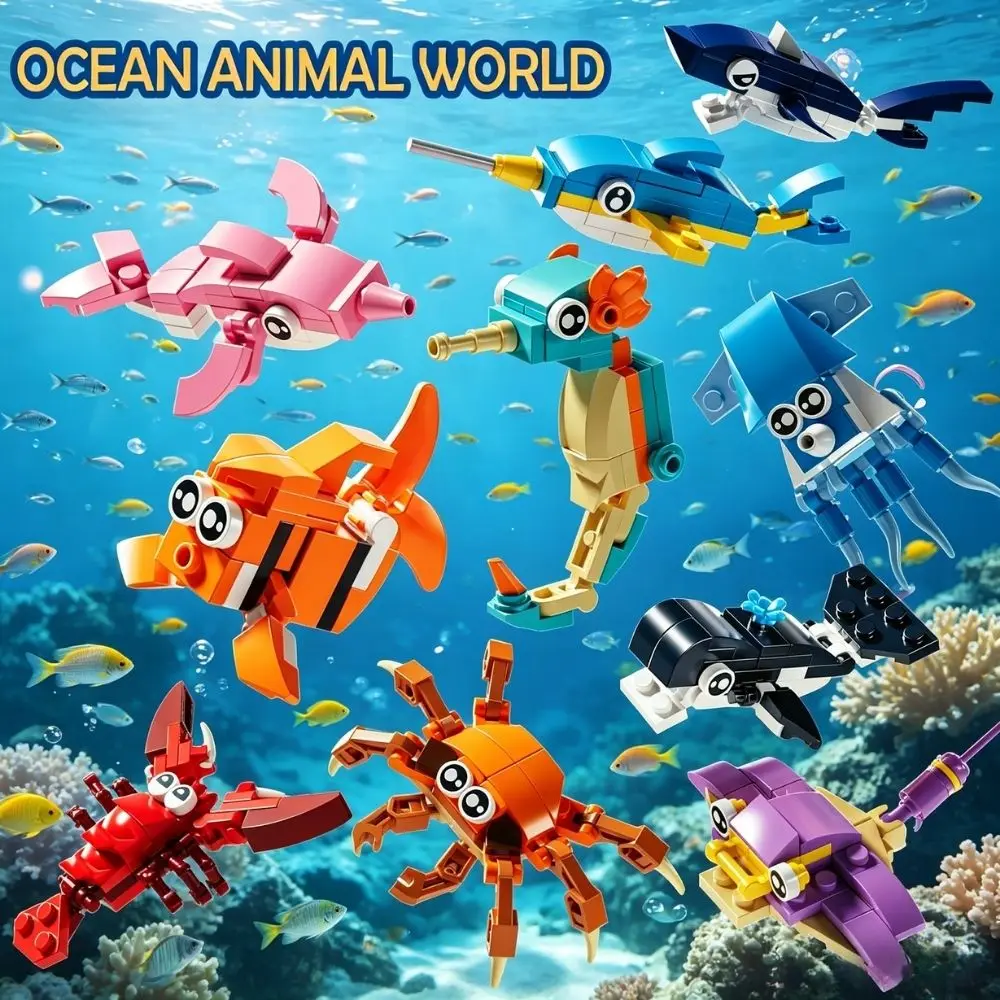 KAVOWORLD 307PCS Marine Animal Building Blocks Set Educational STEM Toy Kit with Shark Dolphin Crab and Fish Ideal Birthday Gift
KAVOWORLD 307PCS Marine Animal Building Blocks Set Educational STEM Toy Kit with Shark Dolphin Crab and Fish Ideal Birthday Gift