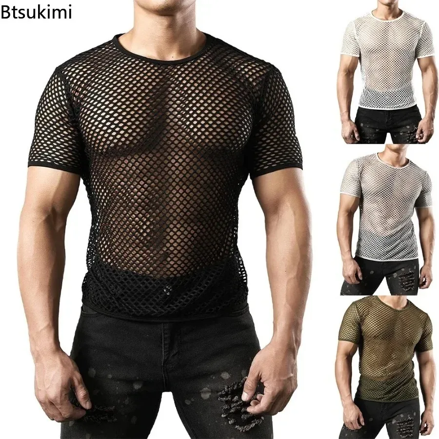 New 2026 Men's Sexy Mesh T-shirts Transparent Hollow Out Fishnet Short Sleeve O-neck Tops Men Sport Fitness Tees Nightclub Vest
New 2026 Men's Sexy Mesh T-shirts Transparent Hollow Out Fishnet Short Sleeve O-neck Tops Men Sport Fitness Tees Nightclub Vest