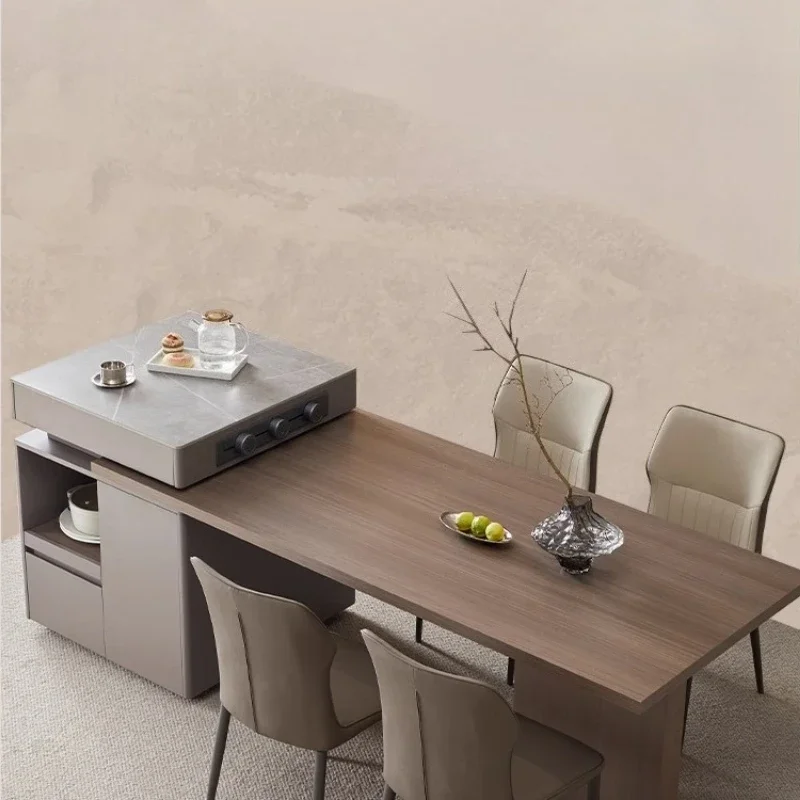 Бытовая выдвижная мебель для столовой 2,4 м 2,7 м, минималистичный современный многофункциональный стол для хранения вещей из каменной плиты, усовершенствованный островной стол
Бытовая выдвижная мебель для столовой 2,4 м 2,7 м, минималистичный современный многофункциональный стол для хранения вещей из каменной плиты, усовершенствованный островной стол
