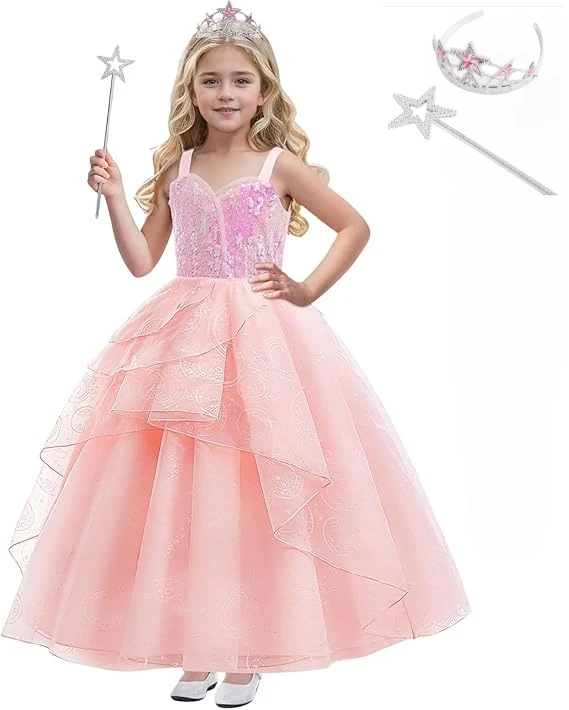 Movie Magic Wicked Witch Pink Costume Dress Girls Cosplay Costume Halloween Outfits with Crown Fairy Stick Birthday Party
Movie Magic Wicked Witch Pink Costume Dress Girls Cosplay Costume Halloween Outfits with Crown Fairy Stick Birthday Party