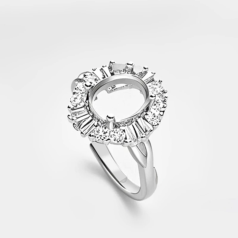 925 Sterling Silver Women Brilliant Ring 8X10mm Oval Cabochon Semi Mount Ring Zircon Women Jewelry
925 Sterling Silver Women Brilliant Ring 8X10mm Oval Cabochon Semi Mount Ring Zircon Women Jewelry