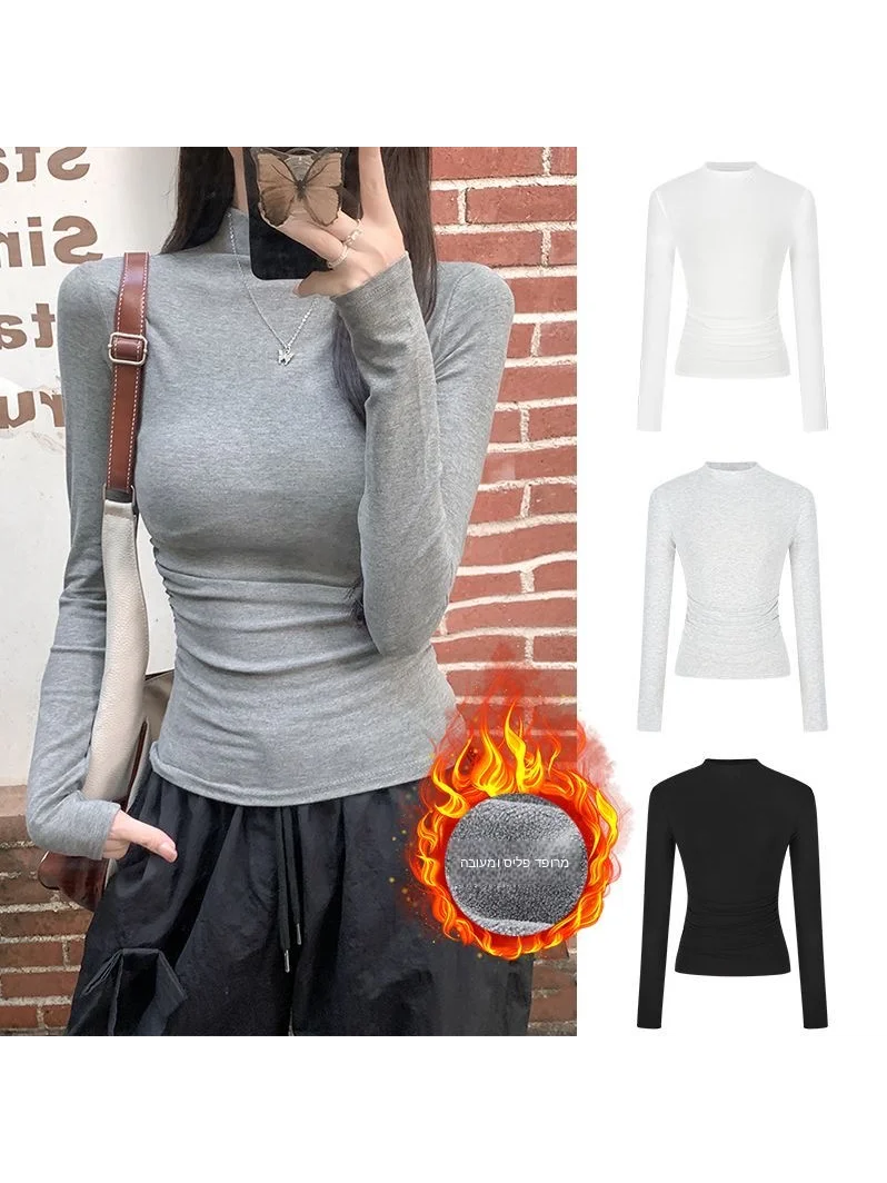 Women's plus Size Fleece Lined Long Sleeve Base Shirt Half High Collar Warm Inner Wear Slim Fit Outerwear T-Shirt Top
Women's plus Size Fleece Lined Long Sleeve Base Shirt Half High Collar Warm Inner Wear Slim Fit Outerwear T-Shirt Top