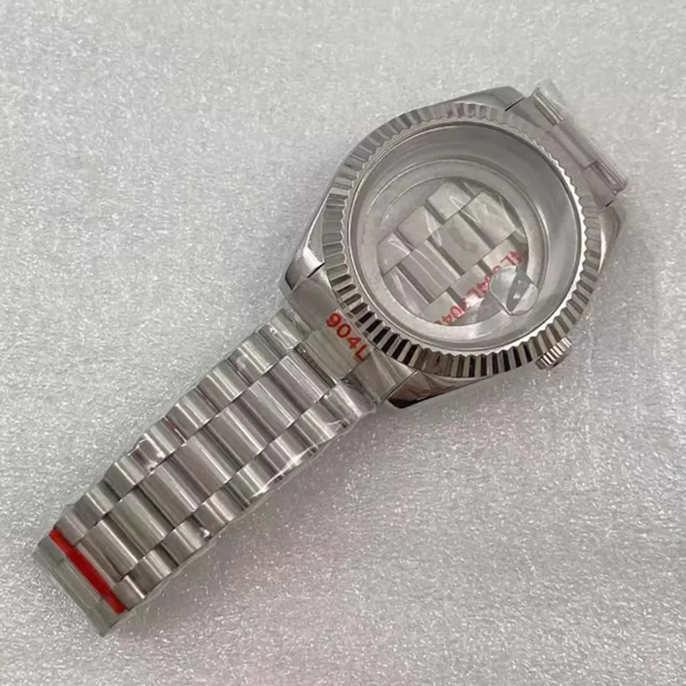 8285 40mm Watch Case Strap Fit for 8285 Movement Transparent Back Cover Cyclops Lens Stainless Steel Case Watch Band Set 
8285 40mm Watch Case Strap Fit for 8285 Movement Transparent Back Cover Cyclops Lens Stainless Steel Case Watch Band Set