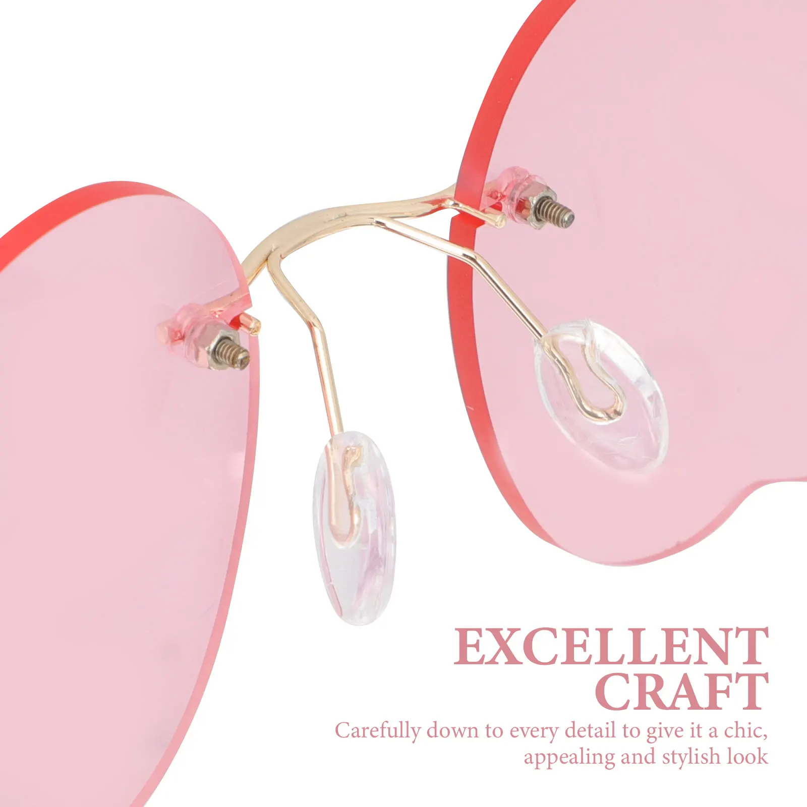Rimless Sunglasses Fashion for Women Men Pink Alloy Apple-shape Irregular Fun Beach Vacation Creative Glasses
Rimless Sunglasses Fashion for Women Men Pink Alloy Apple-shape Irregular Fun Beach Vacation Creative Glasses