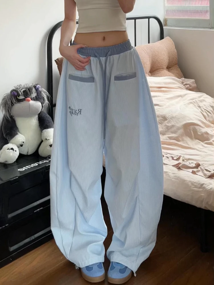 2025 Lazy Wind Draping Loose Fashion Wide-legged Pants Blue Casual Pants Female Summer New Dopamine Striped Pants
2025 Lazy Wind Draping Loose Fashion Wide-legged Pants Blue Casual Pants Female Summer New Dopamine Striped Pants