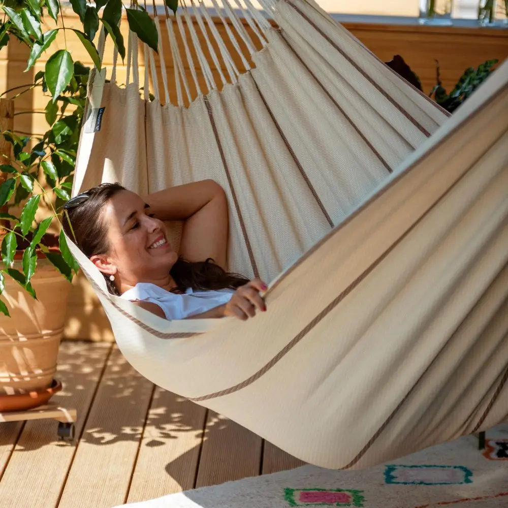 Modesta Organic Cotton Hammock Indoor Outdoor, Bedroom to Backyard, 2 Person, Max 355 Lbs, Nougat
Modesta Organic Cotton Hammock Indoor Outdoor, Bedroom to Backyard, 2 Person, Max 355 Lbs, Nougat