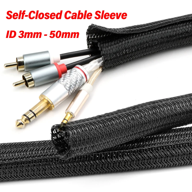 Self-Closed Cable Sleeve 3mm - 50mm PET Braided Expandable Auto Line Protection Flexible Loom Split Sheath Wire Wrap Organizer
Self-Closed Cable Sleeve 3mm - 50mm PET Braided Expandable Auto Line Protection Flexible Loom Split Sheath Wire Wrap Organizer