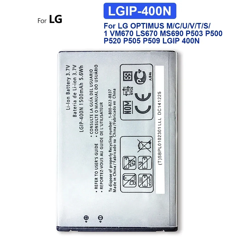 Mobile Phone Batteries For LG Cookie Fresh GS290 GM360 GW300 LX290 LX370 MT375 T375 A100 LGIP 430N 531A Portable Battery
Mobile Phone Batteries For LG Cookie Fresh GS290 GM360 GW300 LX290 LX370 MT375 T375 A100 LGIP 430N 531A Portable Battery
