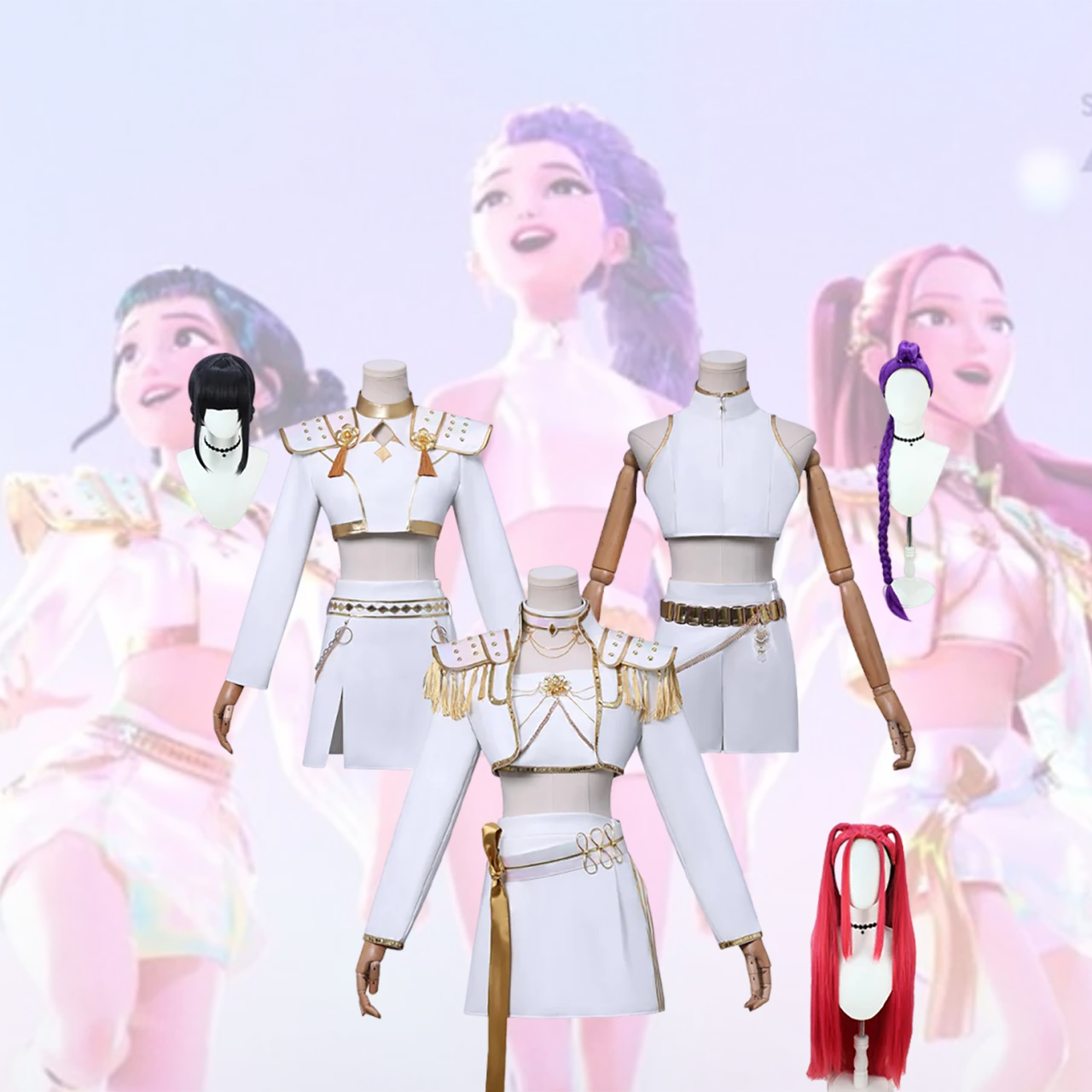 Lumi Zoe Mira K-POP Demon Hunter Girl Group Белая версия Аниме 2D Косплей Наряд для Хэллоуина и Конвенции 
Lumi Zoe Mira K-POP Demon Hunter Girl Group Белая версия Аниме 2D Косплей Наряд для Хэллоуина и Конвенции