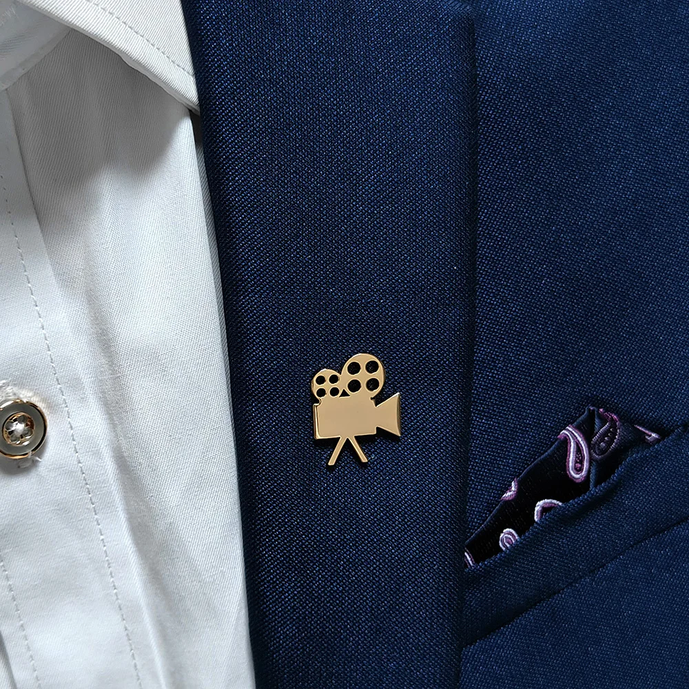 New - Stainless Steel 18k Gold Plated Stainless Steel Brooch: Movie Camera Design, Fashionable Lapel Pin
New - Stainless Steel 18k Gold Plated Stainless Steel Brooch: Movie Camera Design, Fashionable Lapel Pin