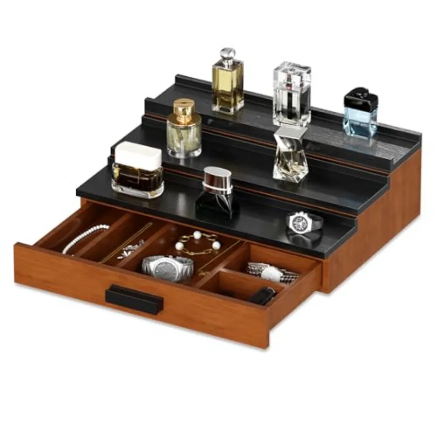 Wooden Cologne Organizer for Men 3 Tier of Elevated Cologne Display Shelf with Drawer Storage Perfume Organization and Storage
Wooden Cologne Organizer for Men 3 Tier of Elevated Cologne Display Shelf with Drawer Storage Perfume Organization and Storage