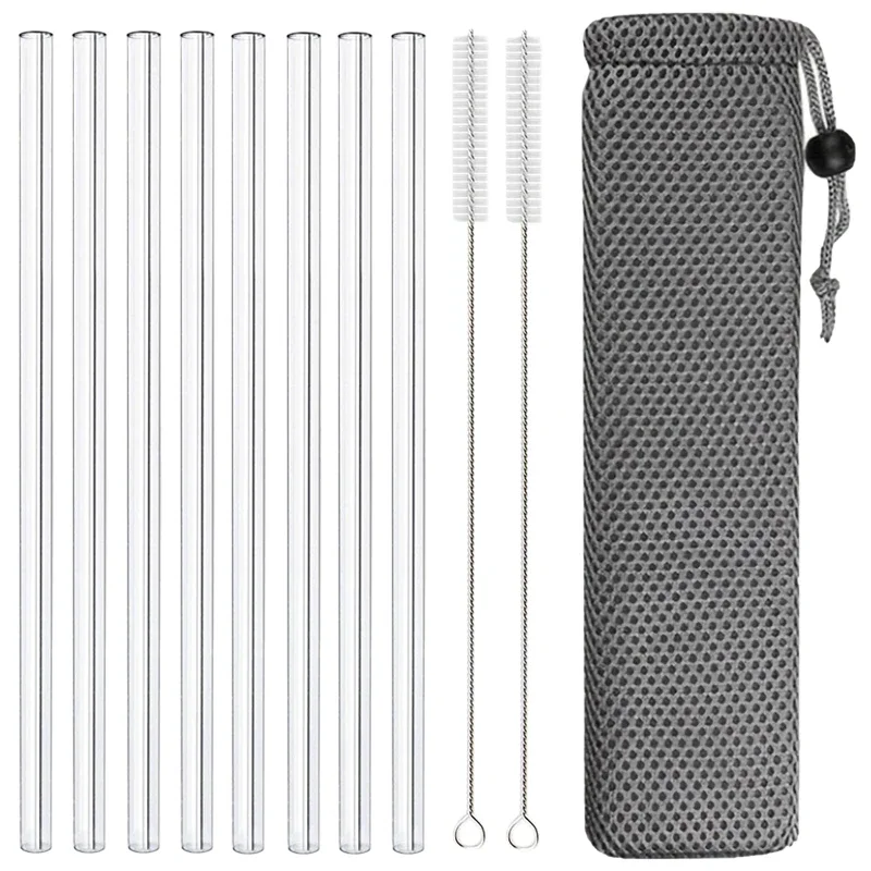 8 шт., соломинка для коктейлей из боросиликатного стекла, многоразовый набор стеклянных соломинок, здоровая экологически чистая соломинка для питья с прозрачной кистью
8 шт., соломинка для коктейлей из боросиликатного стекла, многоразовый набор стеклянных соломинок, здоровая экологически чистая соломинка для питья с прозрачной кистью