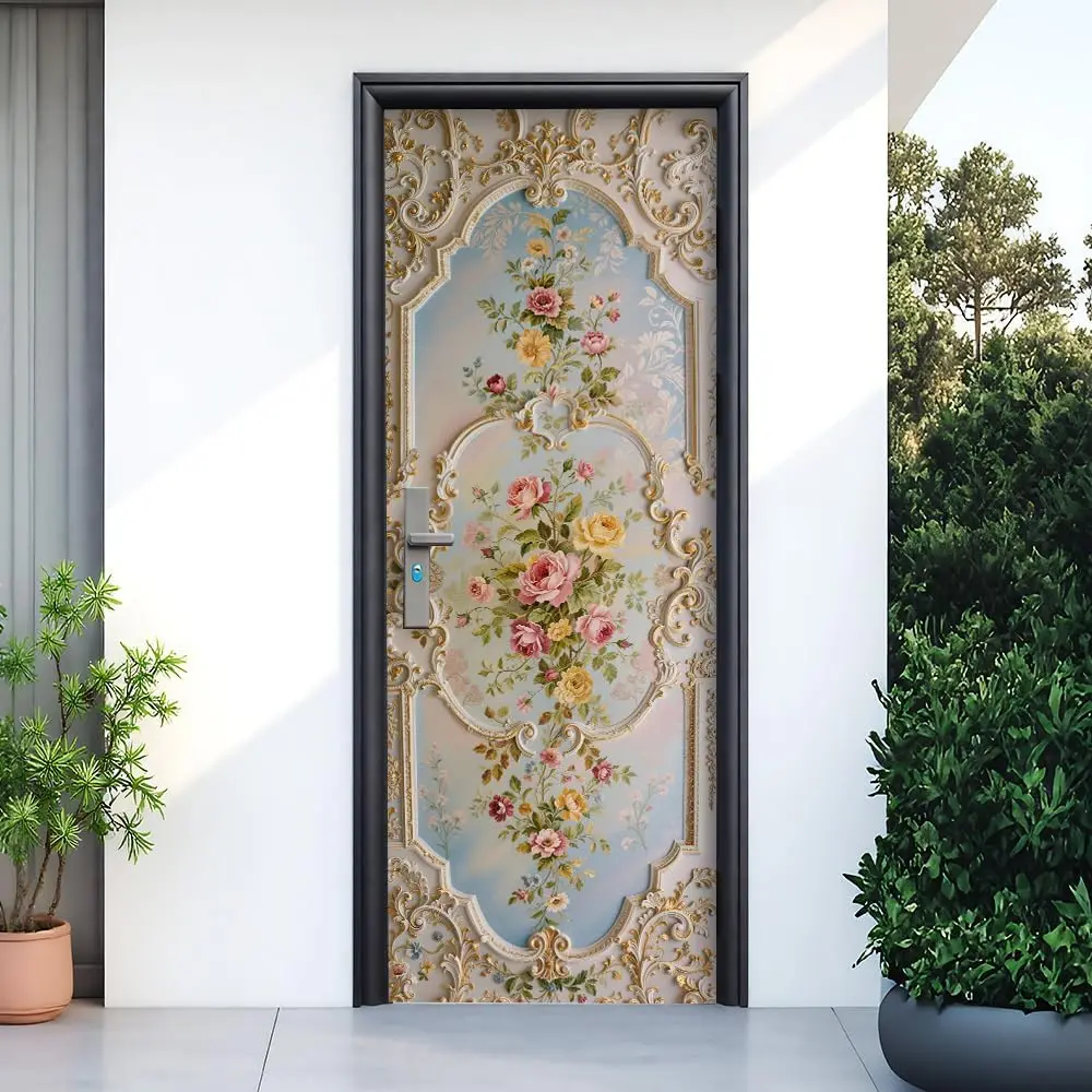 Vintage Floral Baroque Door Sticker Classic European Rose Artwork PVC Door Cover Statement Entryway Door Decor
Vintage Floral Baroque Door Sticker Classic European Rose Artwork PVC Door Cover Statement Entryway Door Decor