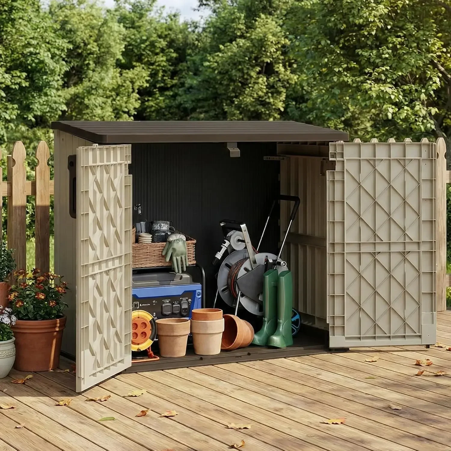Waterproof Outdoor Storage Box Resin Shed Portable Lockable Horizontal Backyards Cabinet
Waterproof Outdoor Storage Box Resin Shed Portable Lockable Horizontal Backyards Cabinet