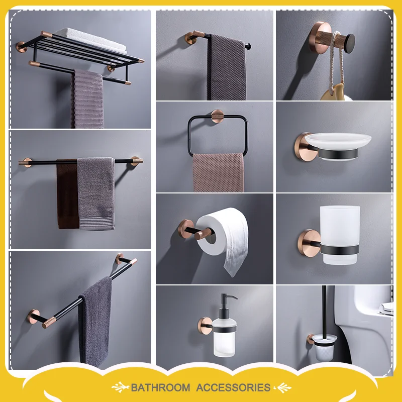 Stainless Steel Wall Mounted Single Double Lever Towel Rack Bar Ring Coat Hook Toilet Paper Holder Soap Pot Rose Gold Black
Stainless Steel Wall Mounted Single Double Lever Towel Rack Bar Ring Coat Hook Toilet Paper Holder Soap Pot Rose Gold Black
