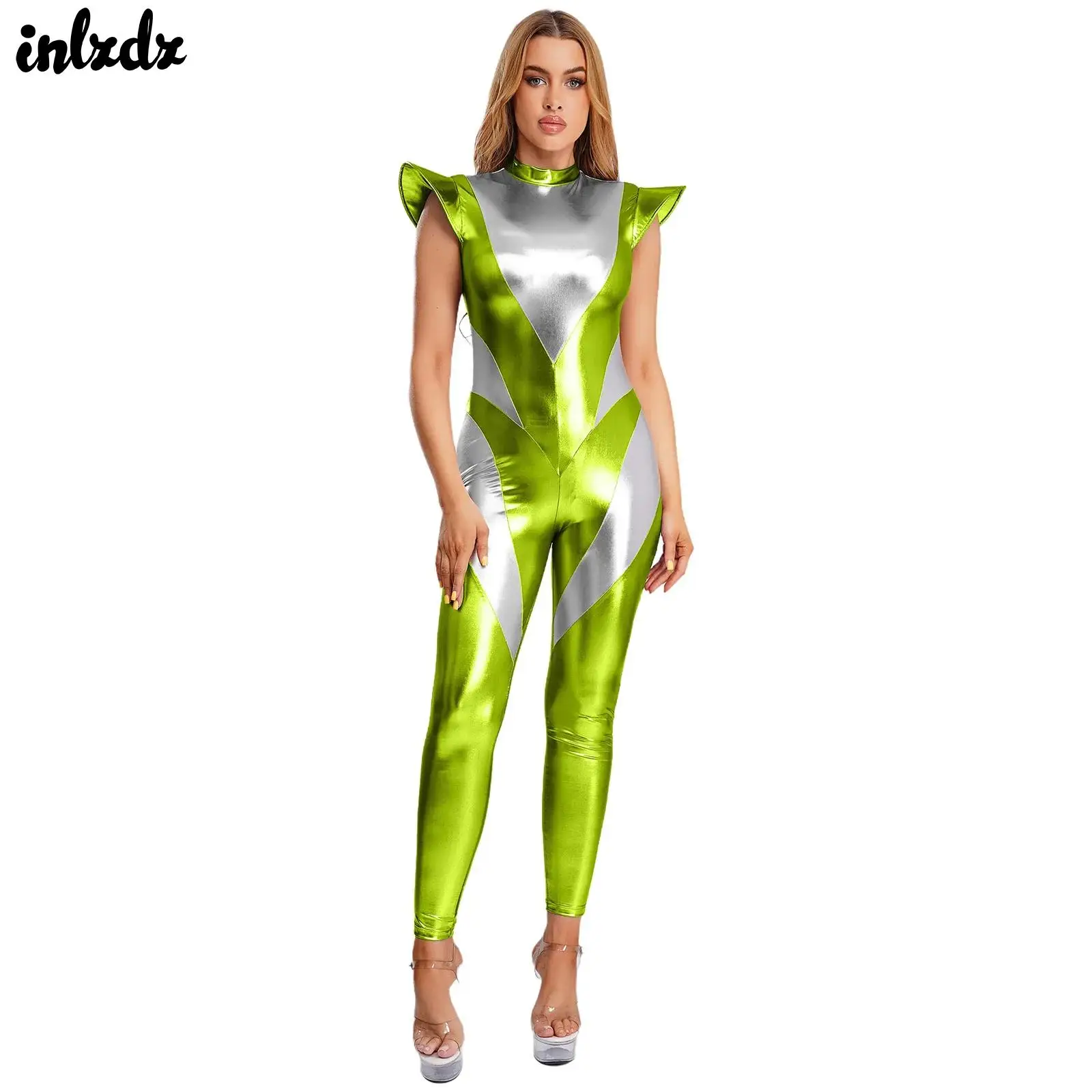 Womens Astronaut Alien Outer Space Carnival Cosplay Costume Fly Sleeve Leggings Pants Metallic Robot Unitard Jumpsuit Clubwear
Womens Astronaut Alien Outer Space Carnival Cosplay Costume Fly Sleeve Leggings Pants Metallic Robot Unitard Jumpsuit Clubwear
