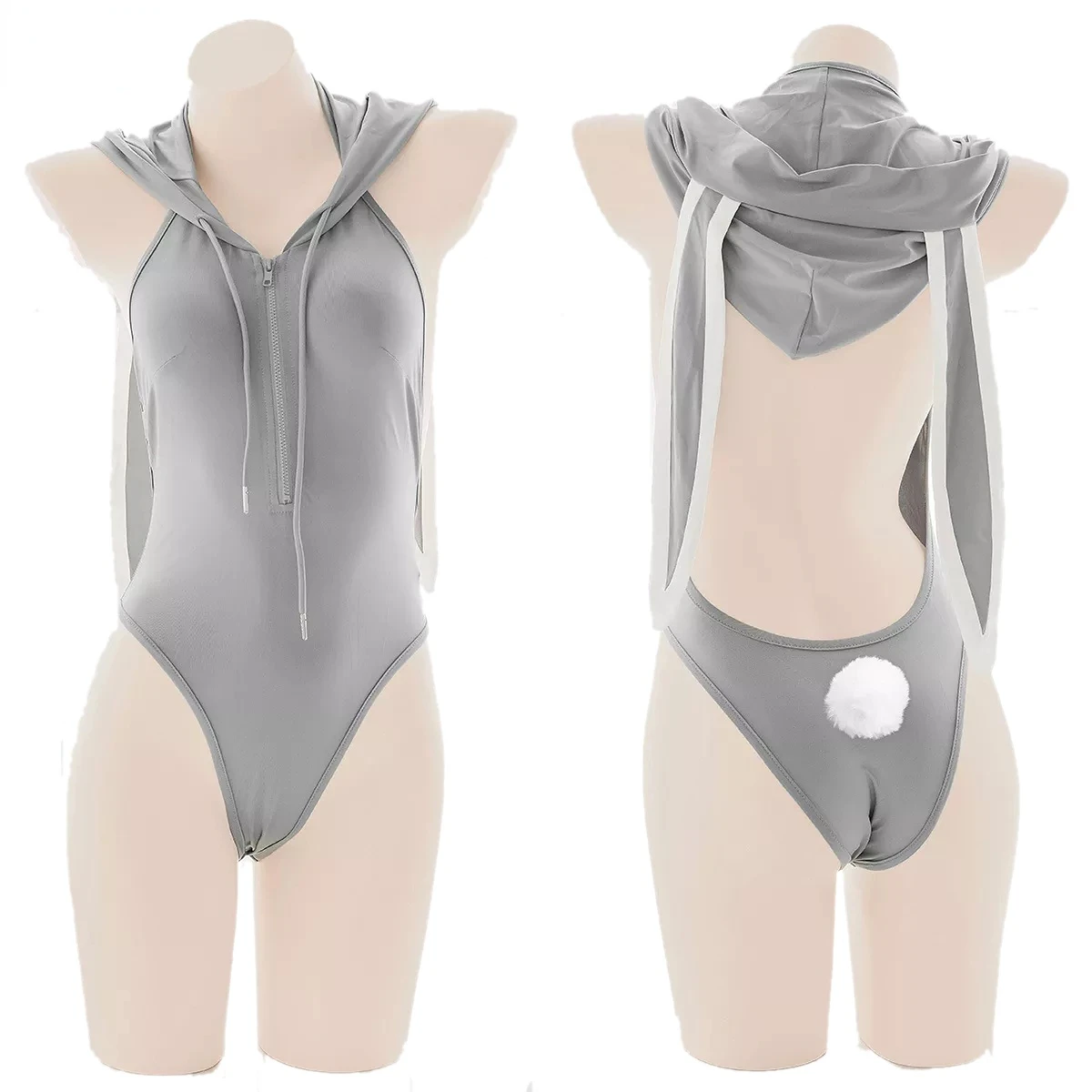 Anime Cute Girl Sweet Bunny Gray Hooded Bodysuit Lingerie Costume Women Zipper Backless Hoodie Pajamas Sexy Backless Cosplay
Anime Cute Girl Sweet Bunny Gray Hooded Bodysuit Lingerie Costume Women Zipper Backless Hoodie Pajamas Sexy Backless Cosplay