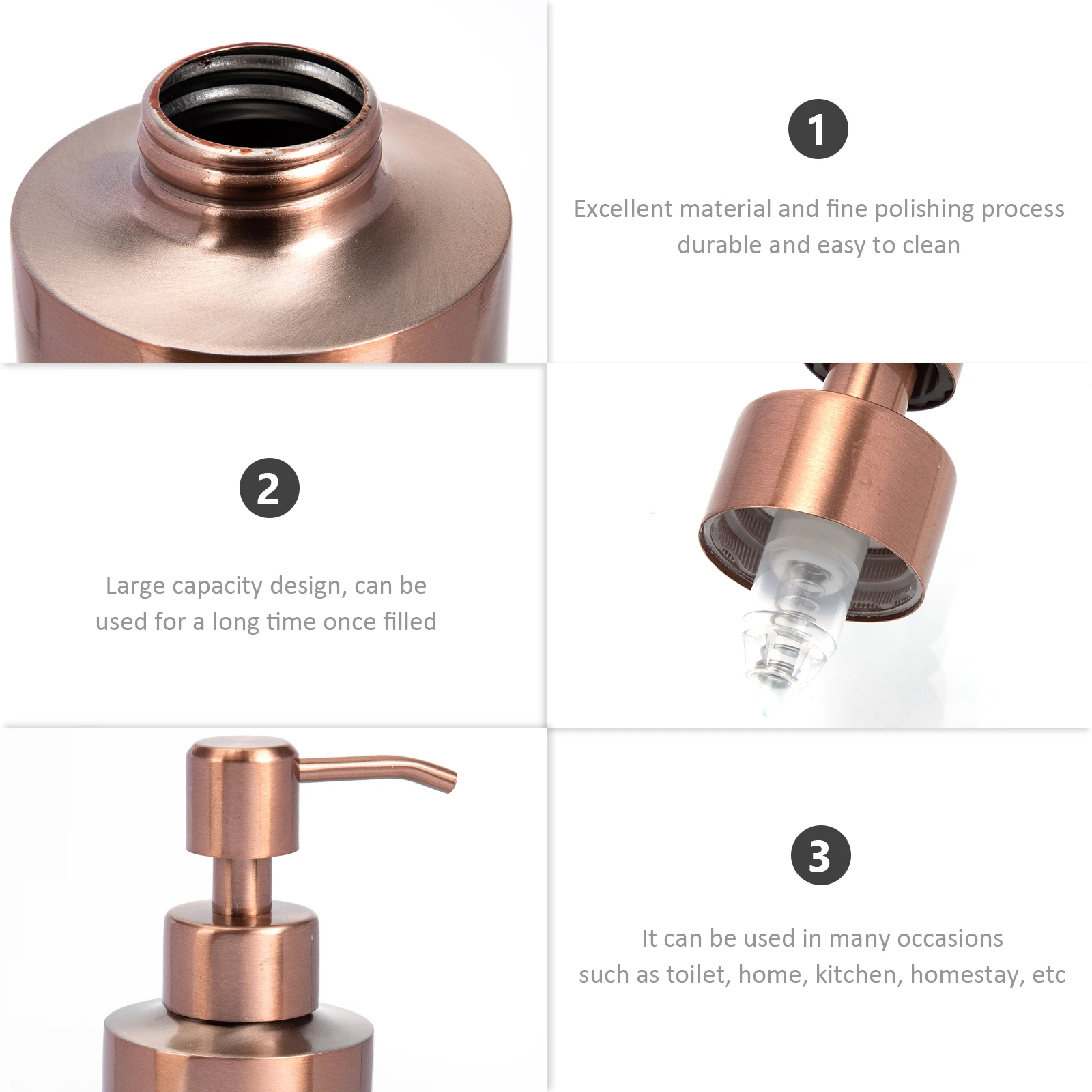 Refillable 304 Stainless Steel Lotion Dispenser Emulsion Press Type Soap Dispenser For Home Office Travel Shampoo Container Pump 
Refillable 304 Stainless Steel Lotion Dispenser Emulsion Press Type Soap Dispenser For Home Office Travel Shampoo Container Pump